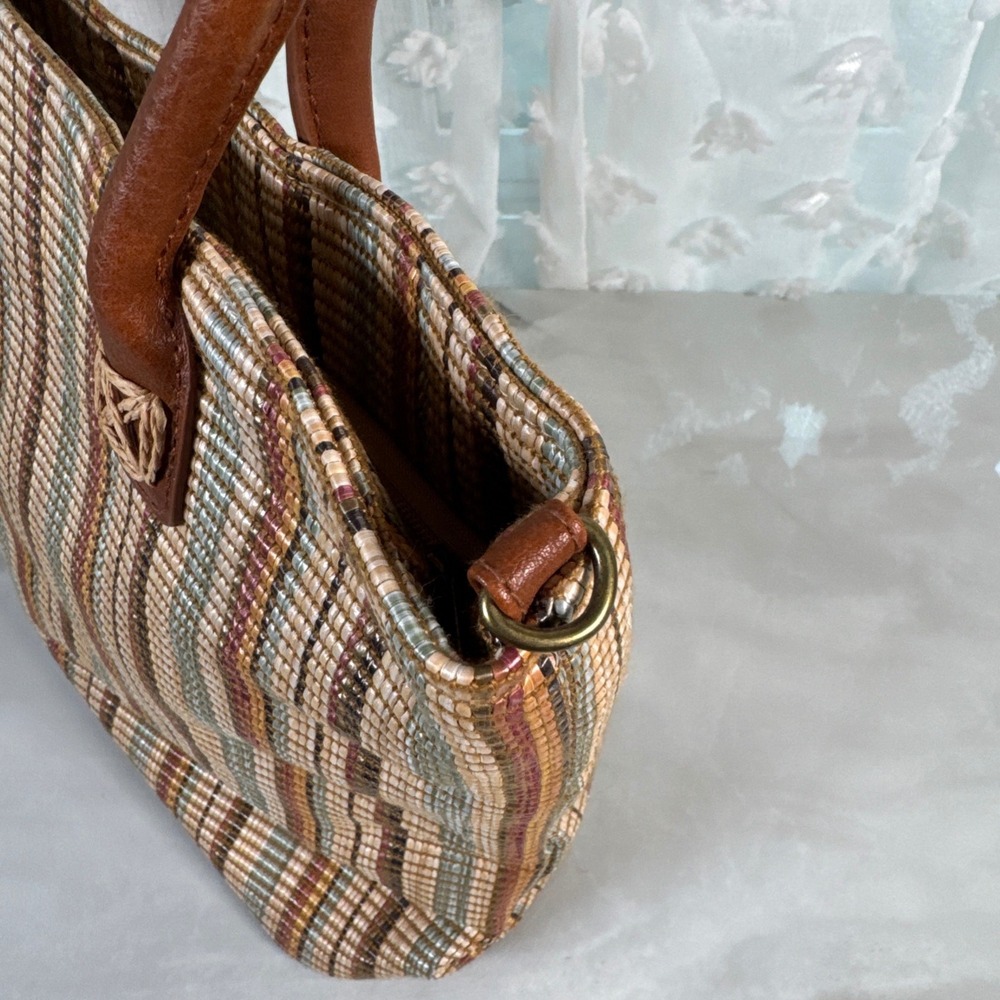 Sun N Sand Woven Striped Tote Bag Zip Close Summer Beach Resort Vacation Cruise - Picture 7 of 12